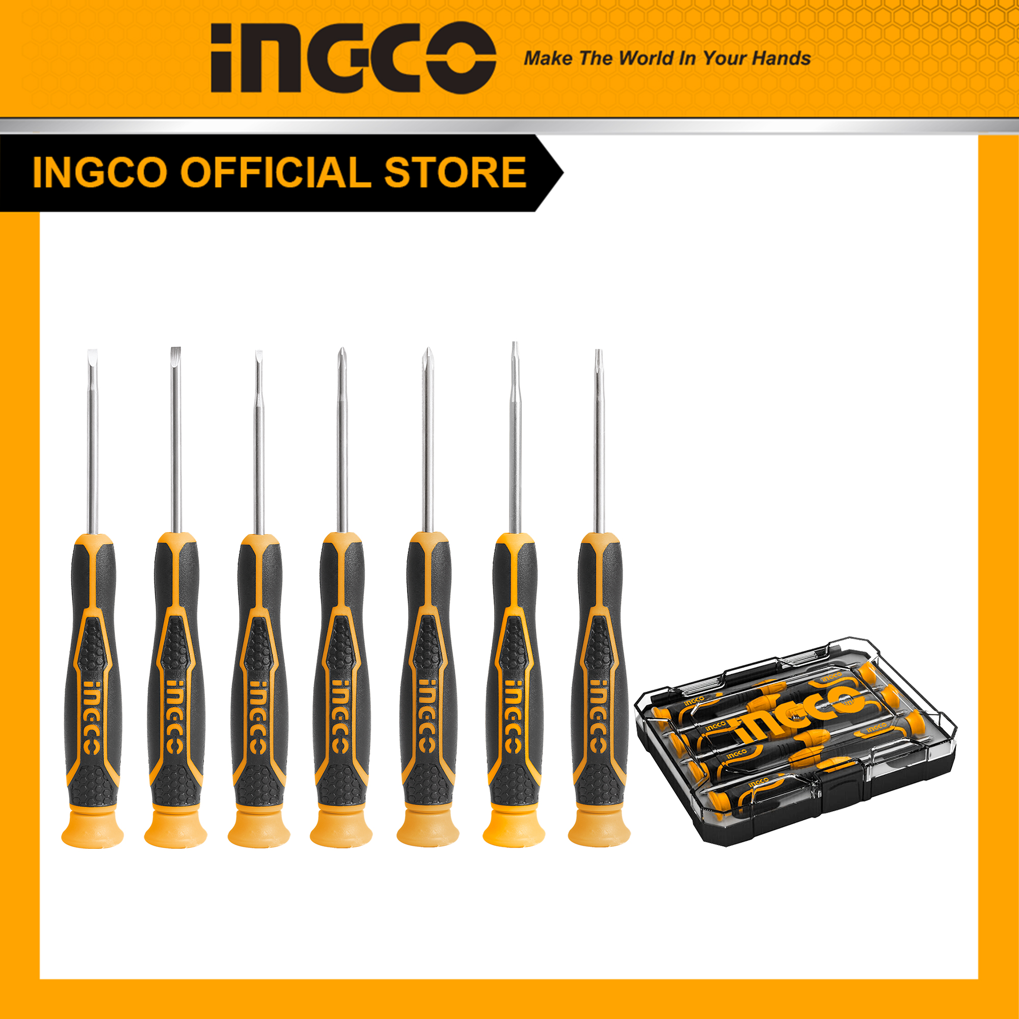 Bộ 7 tua vít đồng hồ ingco hksd0718