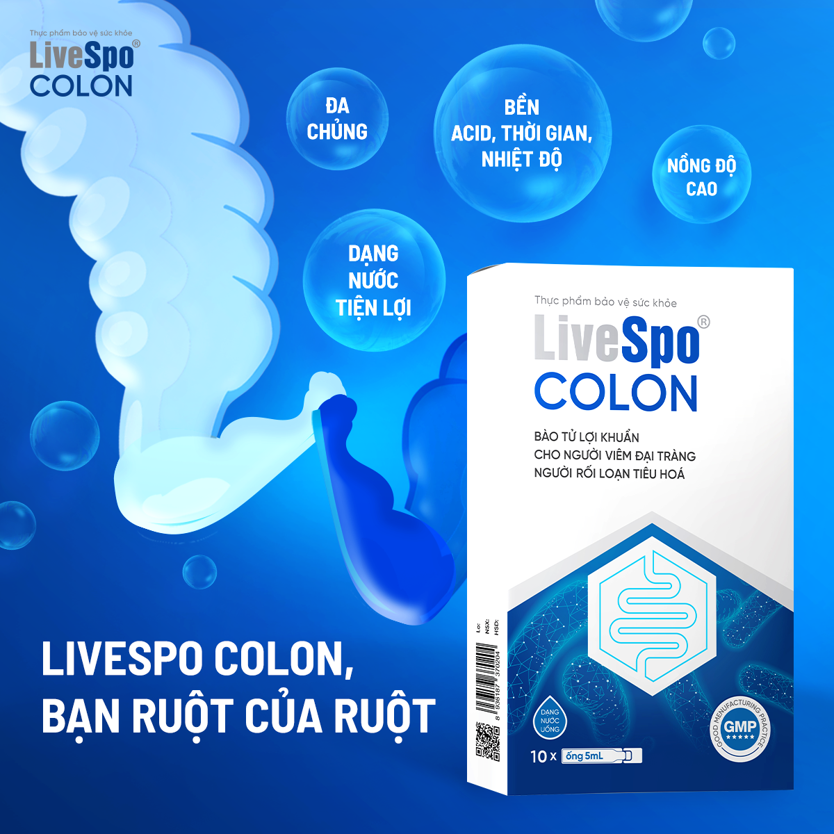 LIVESPO COLON - BÀO TỬ LỢI KHUẨN SỐ 1 VỀ TIÊU HÓA DÀNH CHO NGƯỜI VIÊM ĐẠI TRÀNG