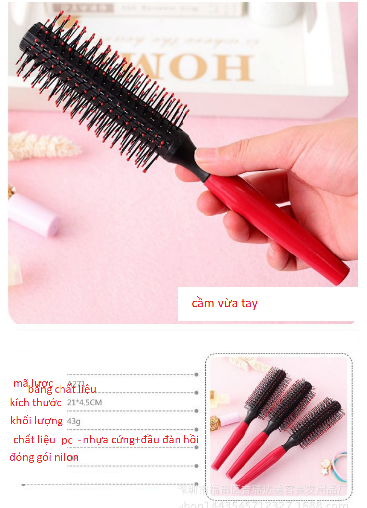 Lược tròn chải tóc uốn tạo kiểu đa năng