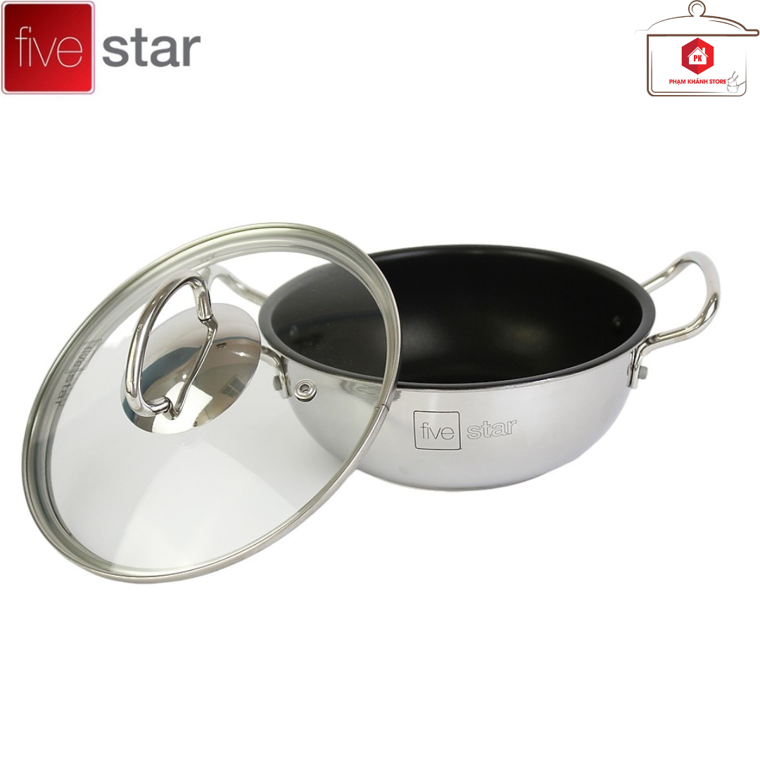 Nồi Kho Thịt Cá 3 Đáy Chống Dính Fivestar 20cm Dùng Được Cho Bếp Từ