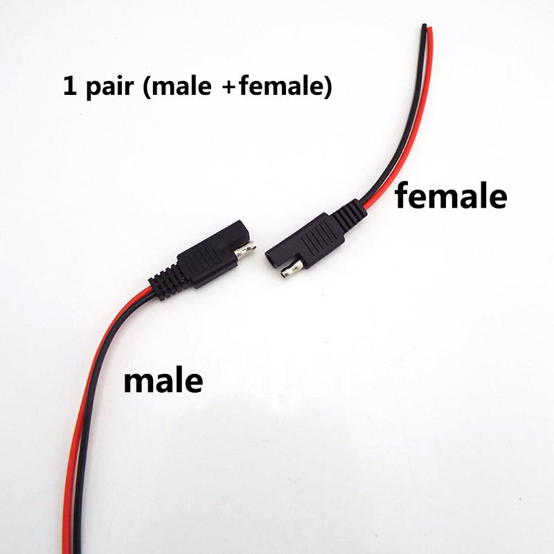 Anwela shop 18awg 10cm sae male female cable power extension connector for diy automotive solar battery plug wire