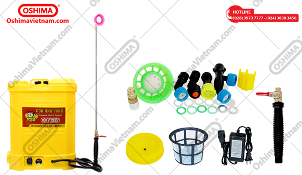 [HCM]Bình xịt điện CON ONG VÀNG COV 16L
