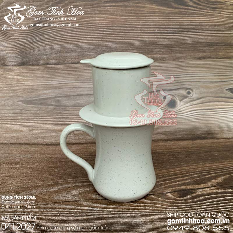 Phin cafe gốm sứ men gốm trắng