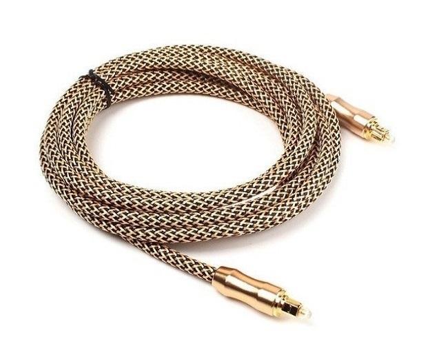 Cáp quang âm thanh 24k Toslink Optical 3m Vàng đồng