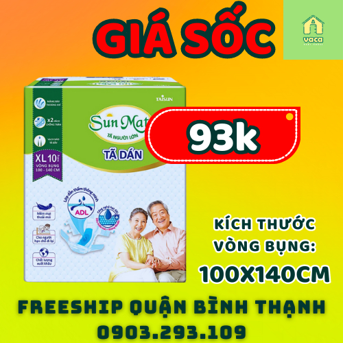(HCM) TÃ DÁN NGƯỜI GIÀ SUNMATE SIZE XL10 MẪU MỚI 2023