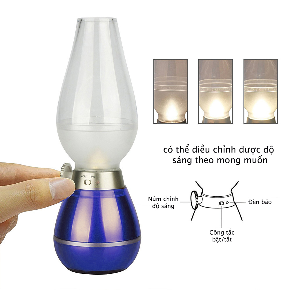 Đèn dầu led cảm ứng thổi tắt bật, đèn thần cảm ứng