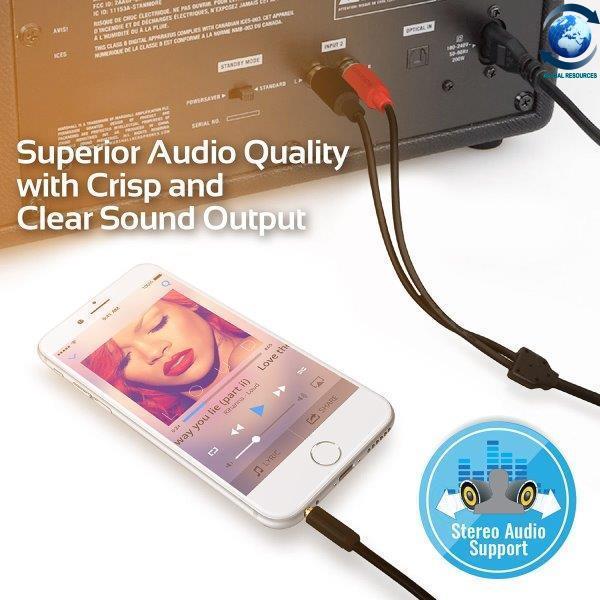 Cáp Nối Âm Thanh 3.5mm Sang RCA (Amply) Promate LINKMATE-A2.BLACK