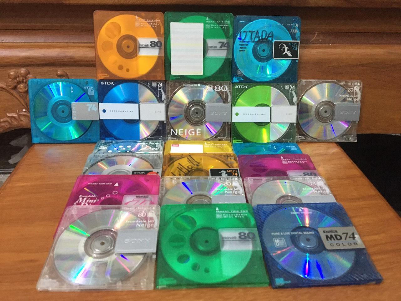 [MDCD] Bộ 20 Đĩa MD Trắng nhiều màu - Đĩa MD Mini Disc