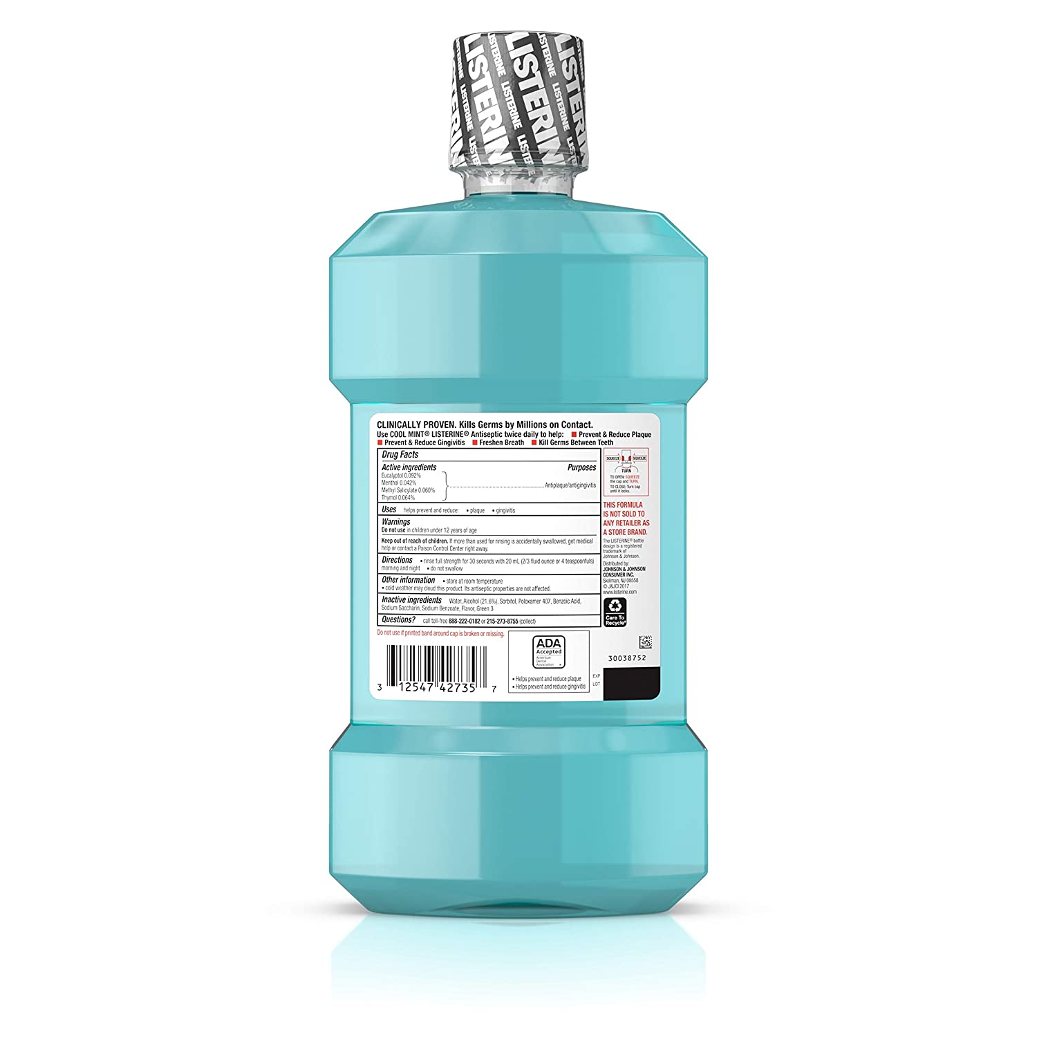 Nước súc miệng Listerine bạc hà (1,5 lít)
