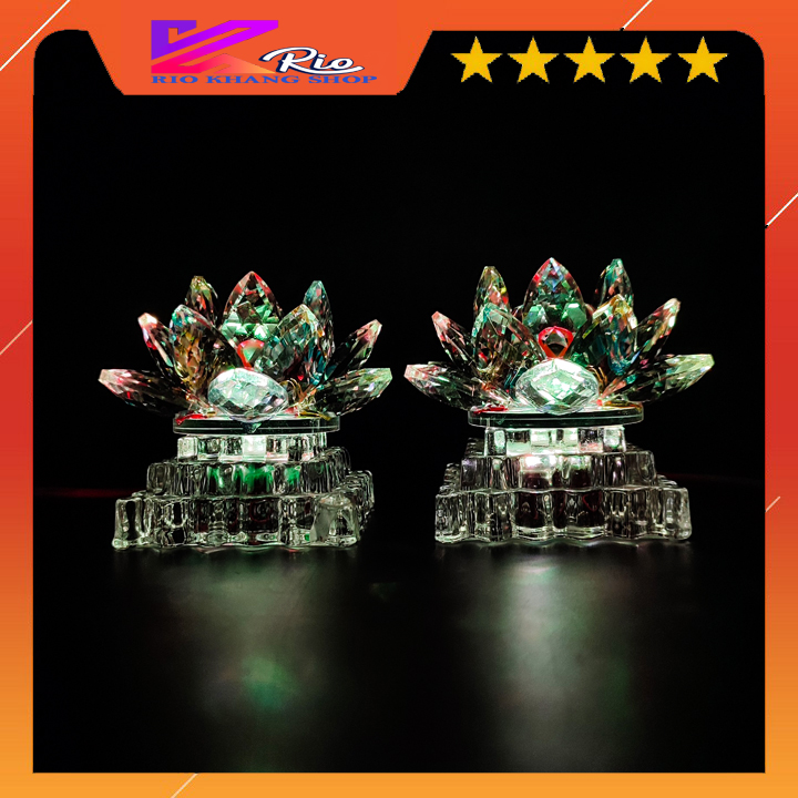 [GIÁ 1 CẶP -PL40] Cặp đèn pha lê cao cấp thờ phật, thờ quan âm, trang trí trang thờ