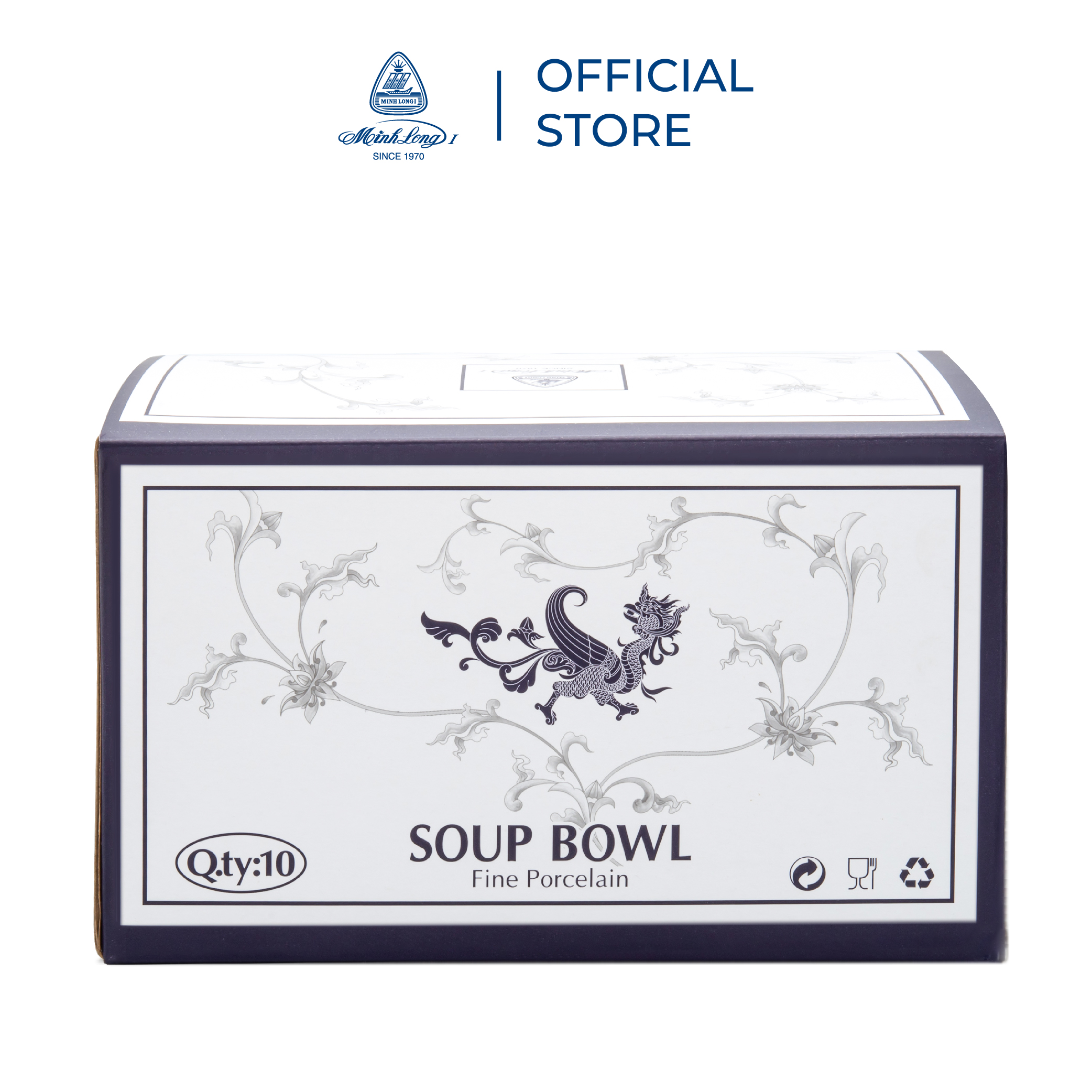 Tô, Chén Sứ Cao Cấp Minh Long - Jasmine - Trắng