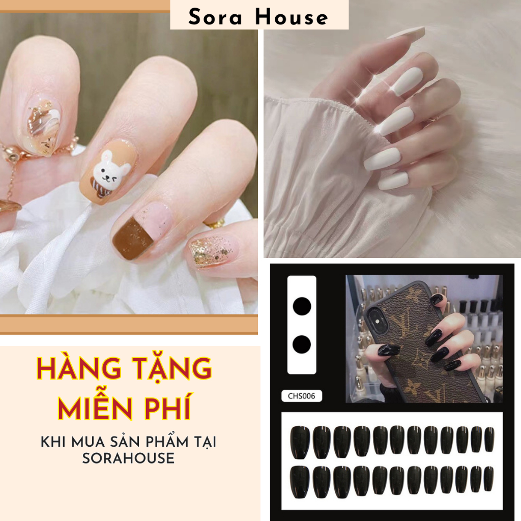 [Hàng Tặng - Không bán] Set 24 Móng giả ❤️ Tặng Chai Keo Dán Móng