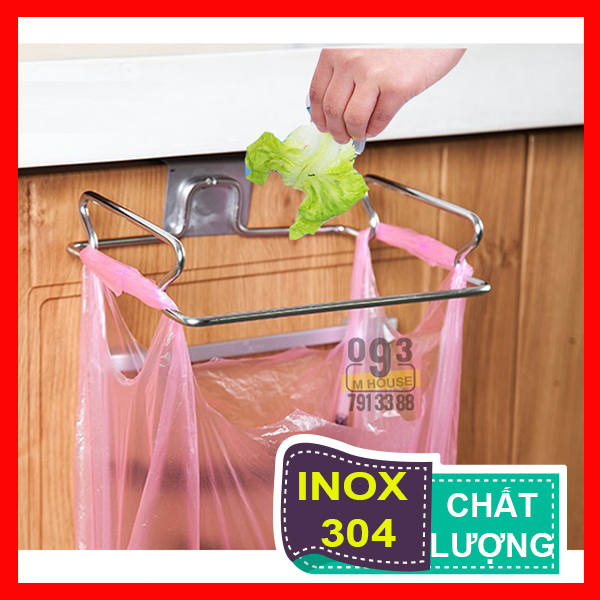 Stainless Steel Kitchen Hanger Storage Rack Cabinet Door Trash Organizer Rack Closet Storage Hook Holders Garbage Bags