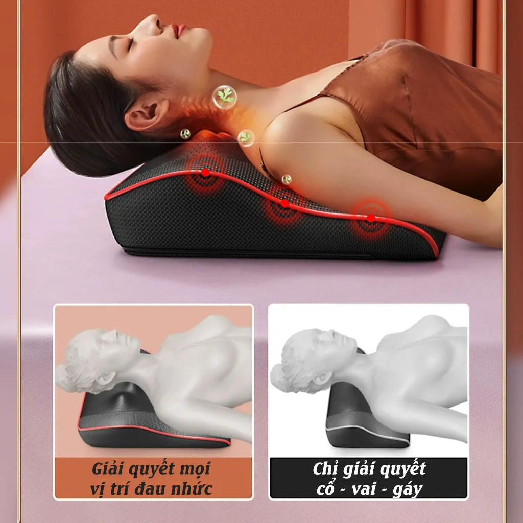 Gối massage vai gáy toàn thân đa năng cao cấp, Gối điện tử tựa đầu và lưng hỗ trợ mát xa trên xe hơi và ở nhà mát xa cầm tay, Gối massage cổ vai gáy, máy massage toàn thân,máy mát xa toàn thân,máy massage giảm mỡ bụng