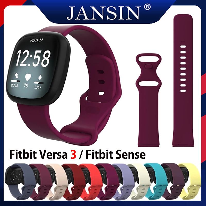 Dây đeo bằng silicon Fitbit Versa 3 Dây đeo tay chống nước Fitbit Versa 3 Dây đeo đồng hồ thông minh Fitbit Sense