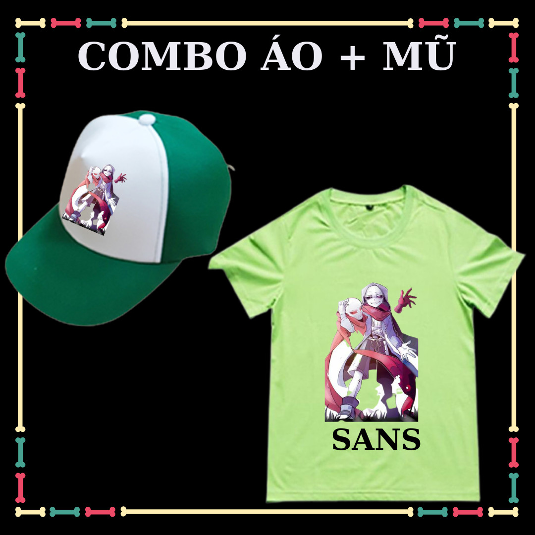 Combo Áo + Mũ / Nón in hình Sans Undertable (Biệt đội Gangster) cho Bé Trai