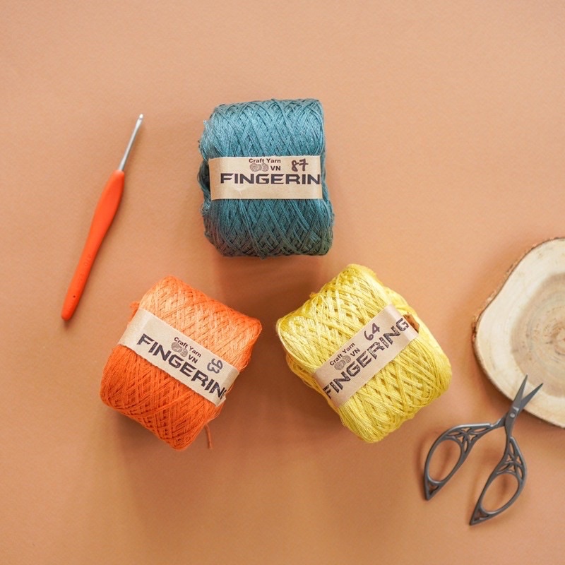 Sợi Cotton Bóng Fingering 100gr (Mã màu 01 đến 50)