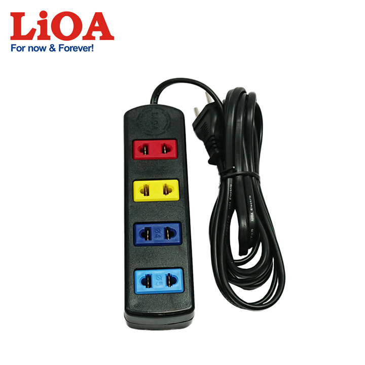 [Hàng Chính Hãng] Ổ cắm điện LiOA 4 ổ cắm dây 3 mét (đen)
