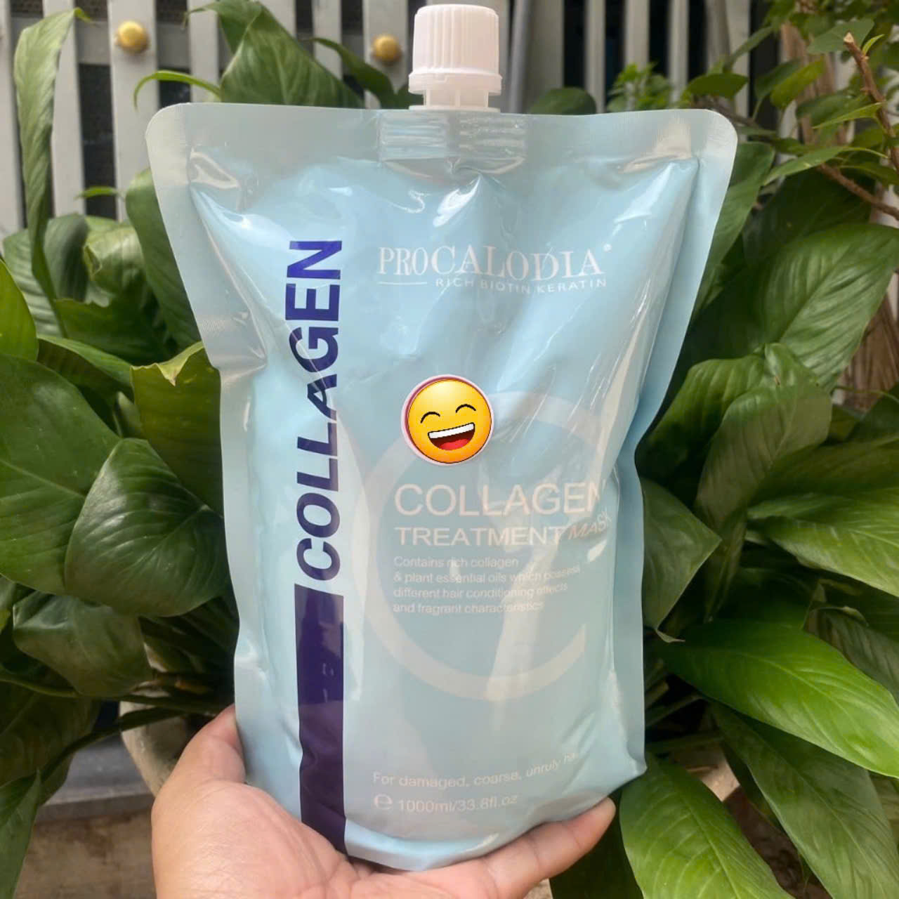 Kem hấp ủ tóc Pro Calodia Collagen Treatment siêu mượt phục hồi tóc dạng túi 1000ml.