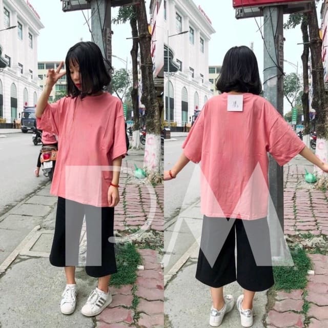 Sét áo phông trơn quần ống rộng HJ