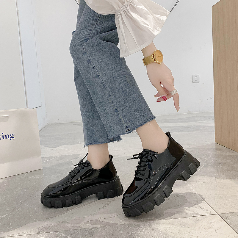 Giày Oxford nữ ulzzang đế cao mũi tròn đế 5cm