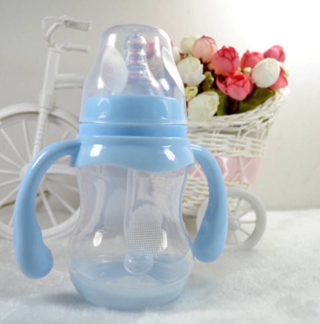 BÌNH SỮA 180ml CÓ TAY CẦM VÀ VAN CHỐNG SẶC