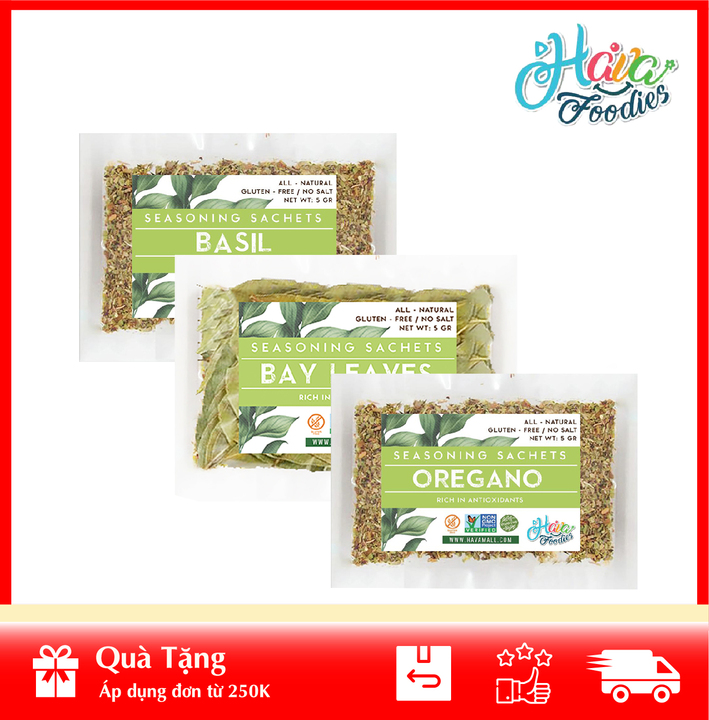[HOÀN TIỀN MAX 10%][ HÀNG CÔNG TY NHẬP KHẨU ]  Combo 3 Lá ( Nguyệt Quế 10gr - Basil 10gr - Oregano 10gr )