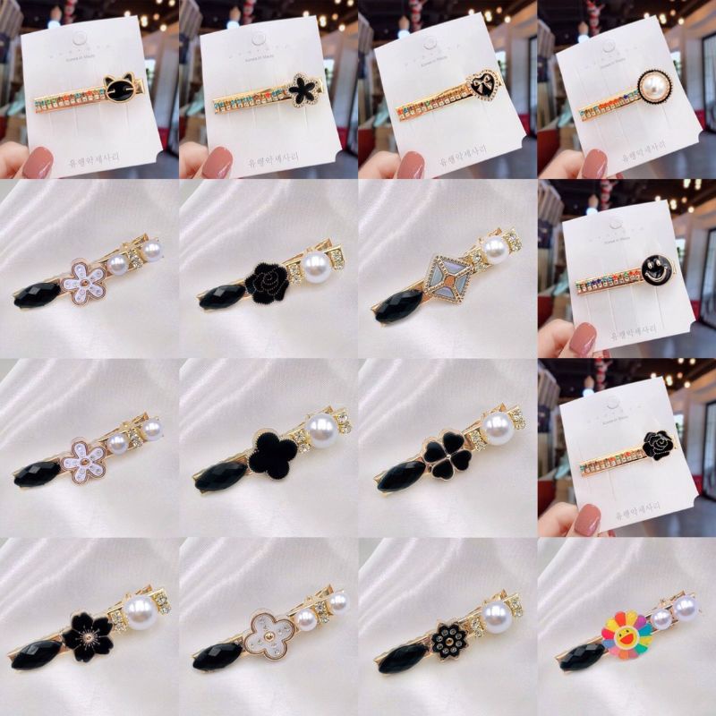 set 2 cái kẹp tóc đính đá siêu xinh đi tiệc lấp lánh
