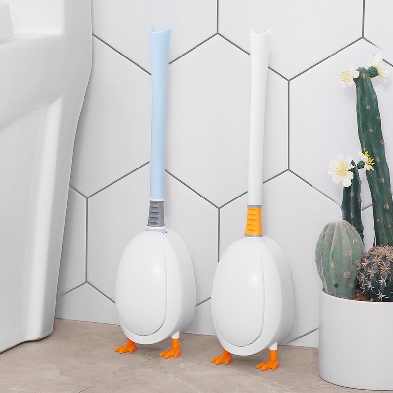 Chổi cọ nhà vệ sinh silicon mẫu mới hình con vịt - Cọ bồn cầu chà toilet hình con vịt cute