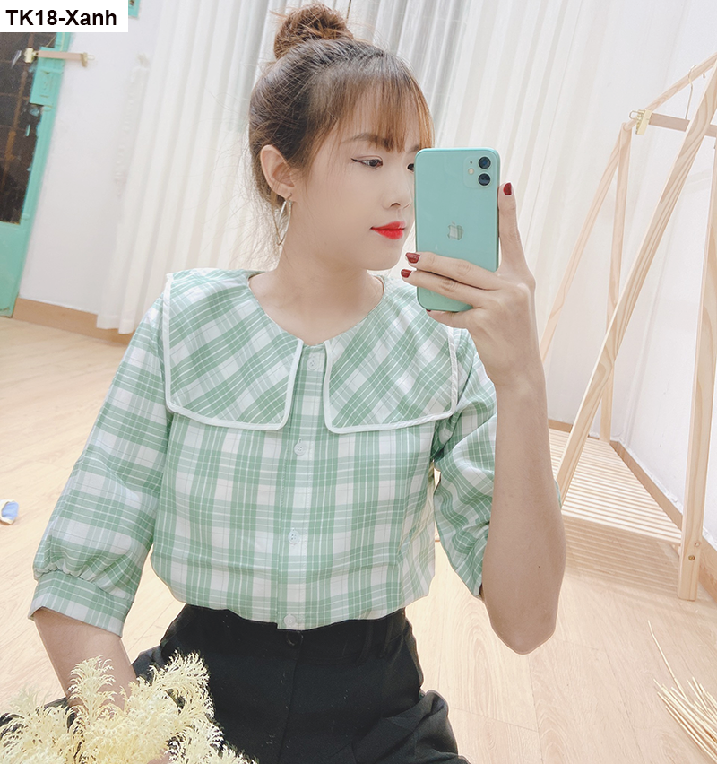 [HCM]TK18- Áo sơ mi caro thủy thủ