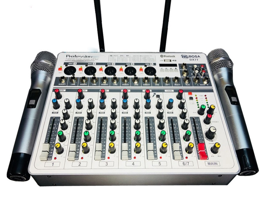 [HCM][Trả góp 0%]Mixer BOSA DX77 Tích Hợp Micro Không Dây