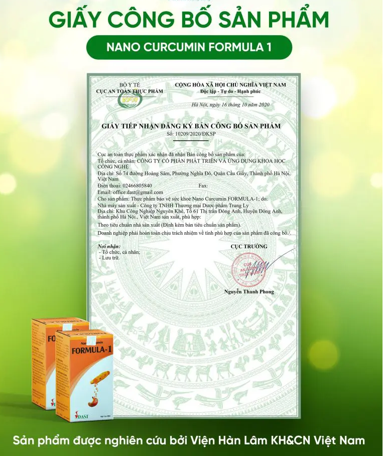 Nano Curcumin Formula 1 - Dạng gel