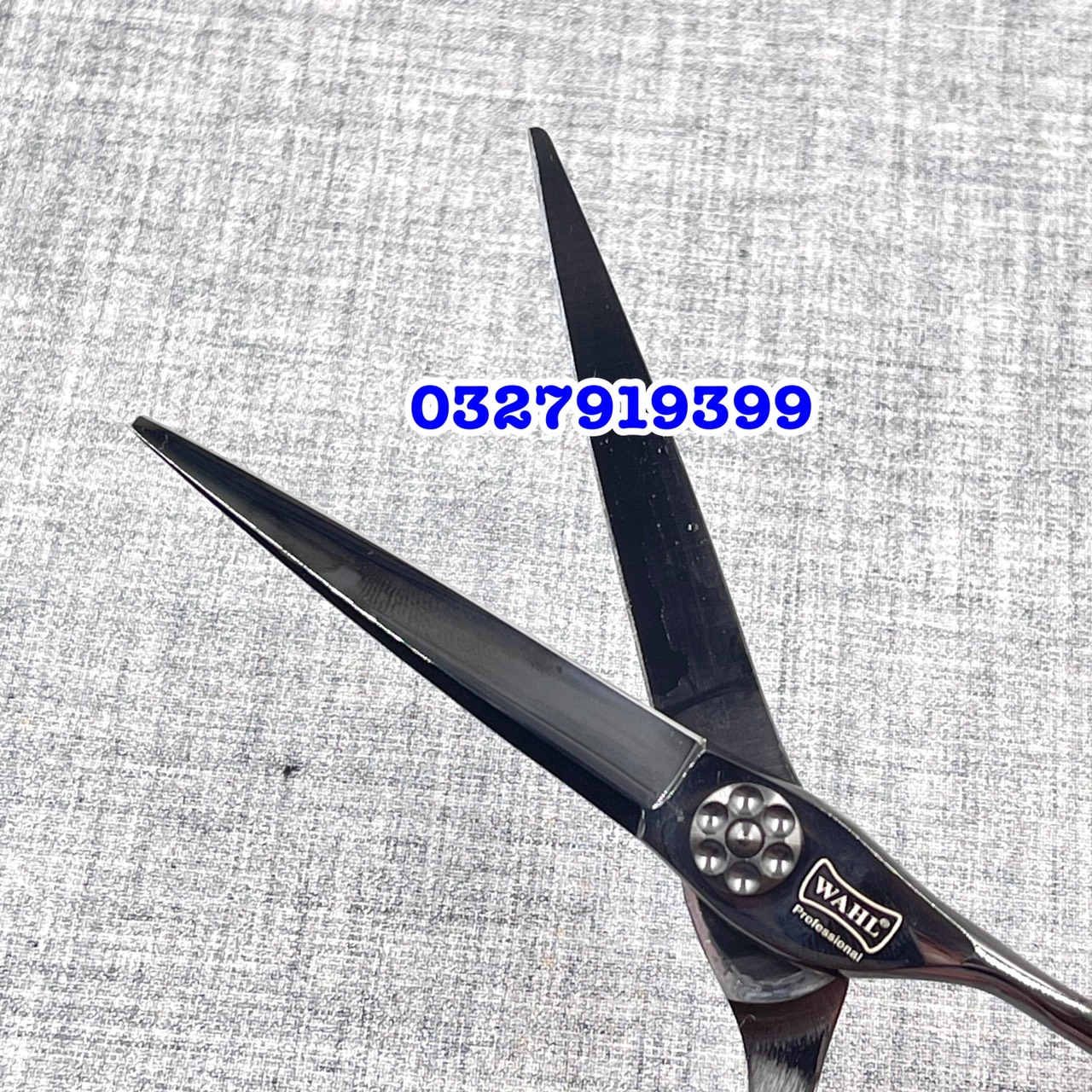 Wahl Japanese Hair Cutting Scissors 6.0 Inch S440C Steel Hardness 62Hrc High Quality Good Price Sharp Scissors (Black W Curved)