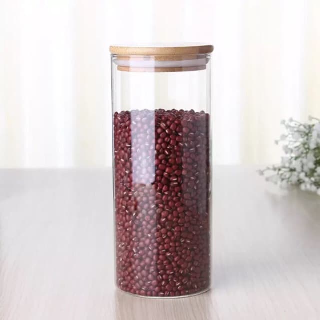 Combo 2 Lọ thủy tinh borosilicate nắp gỗ 1000ml
