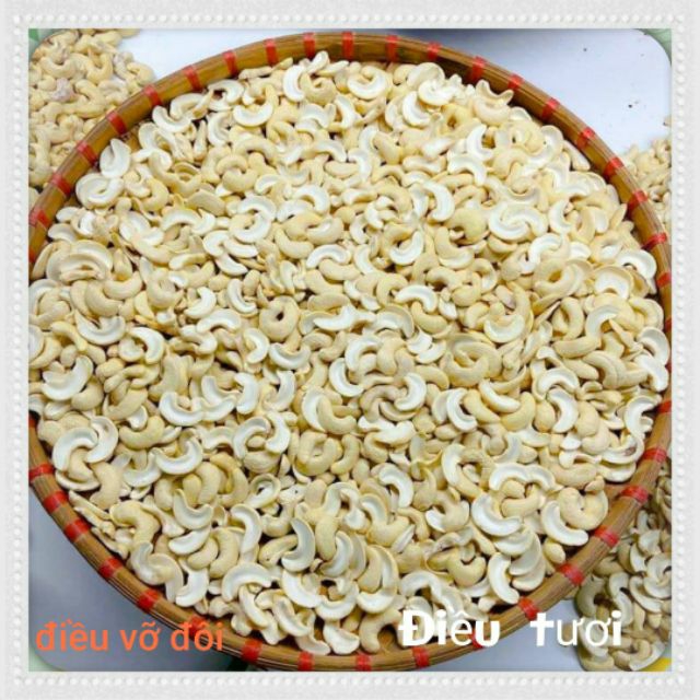 500GR Điều tươi vỡ đôi 100%, Hàng chọn lựa từng hạt.( Raw cashew nuts )