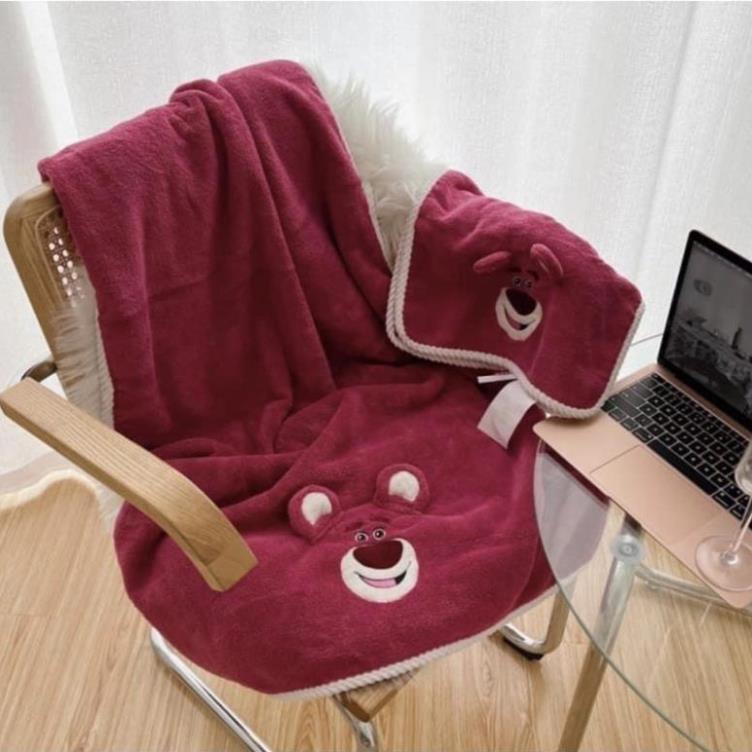 Set 2 Món Khăn Tắm + Khăn Mặt Gấu Hồng