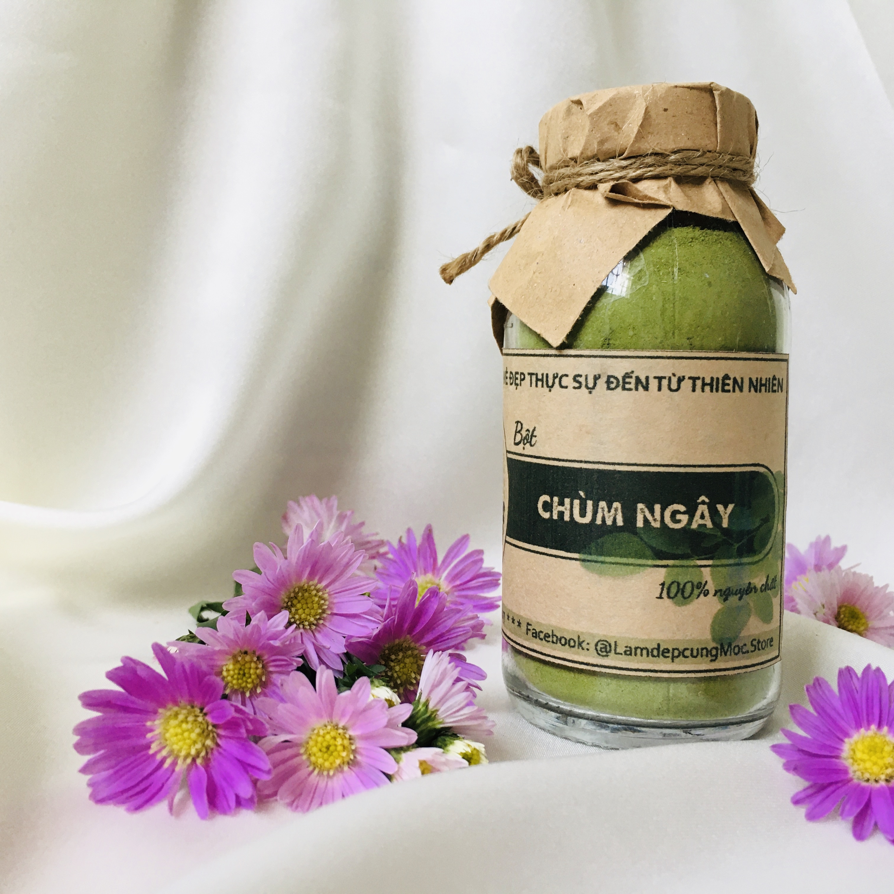 Bột Chùm Ngây nguyên chất MỘC - đắp mặt nạ giảm mụn trắng da mờ thâm tăng cường collagen chống lão hóa túi dùng thử 10g và chai 100ml