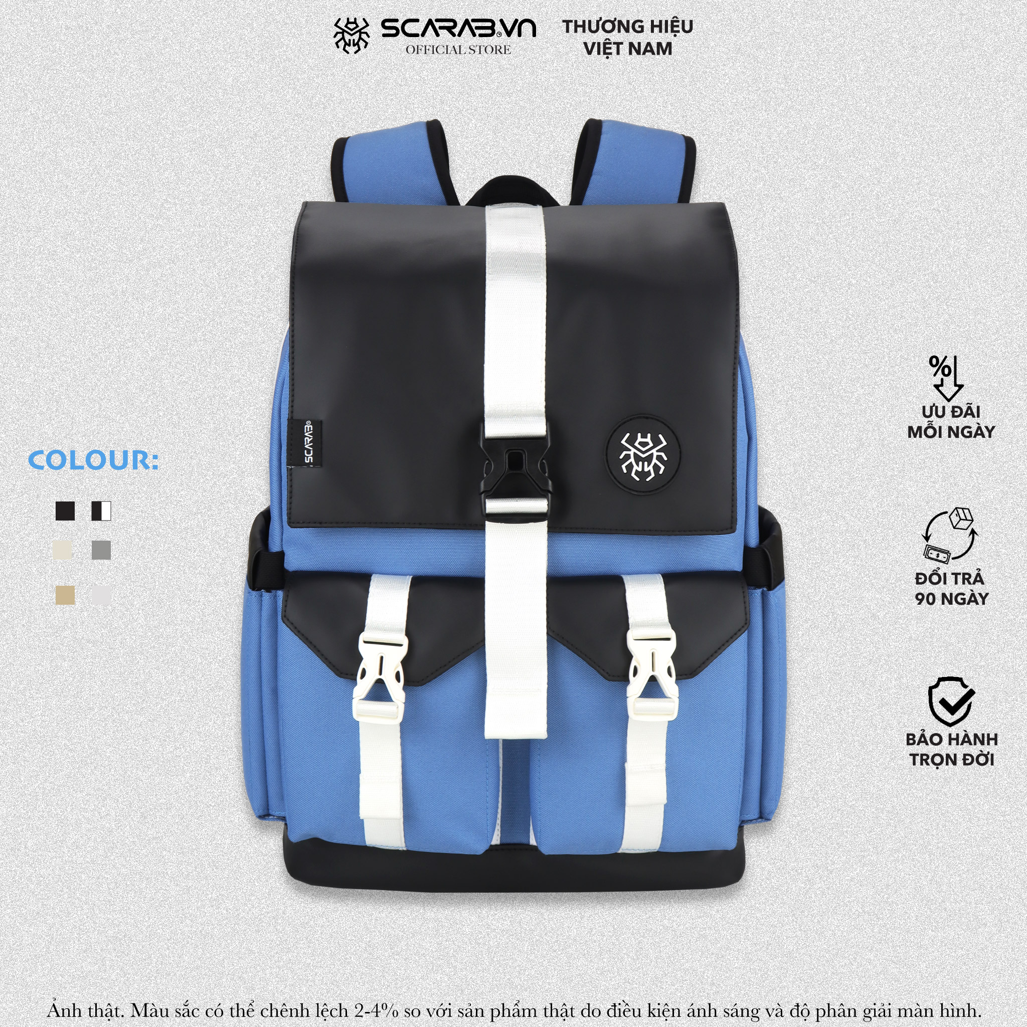Balo Size Lớn SCARAB - STURDY Backpack Unisex - Logo Tròn