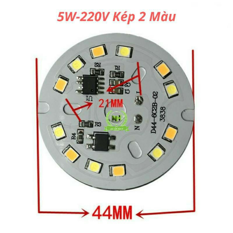 Nhân Led Mắt Led vỉ tròn 5W-7W/220V 3 Mầu ( Thay mắt âm trần,mắt rọi )