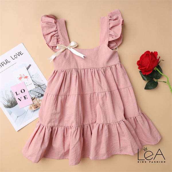 Đầm Linen Thuỷ Tiên Cho Bé Gái