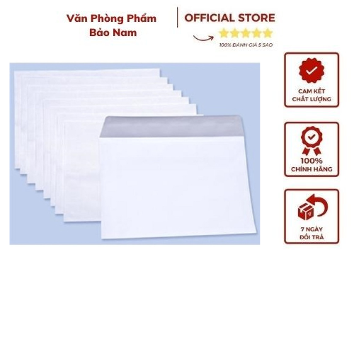 Phong bì trắng khổ a5 - nắp phong bì có keo dán - kích thước 16cm x 23cm