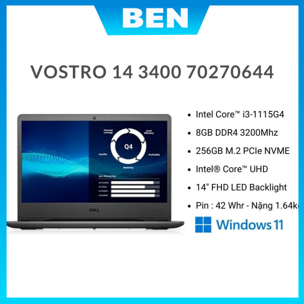 Bảng giá Laptop Dell Vostro 3400 70270644 (Core™ i3-1115G4 |14.0-inch FHD) - Hàng chính hãng Phong Vũ