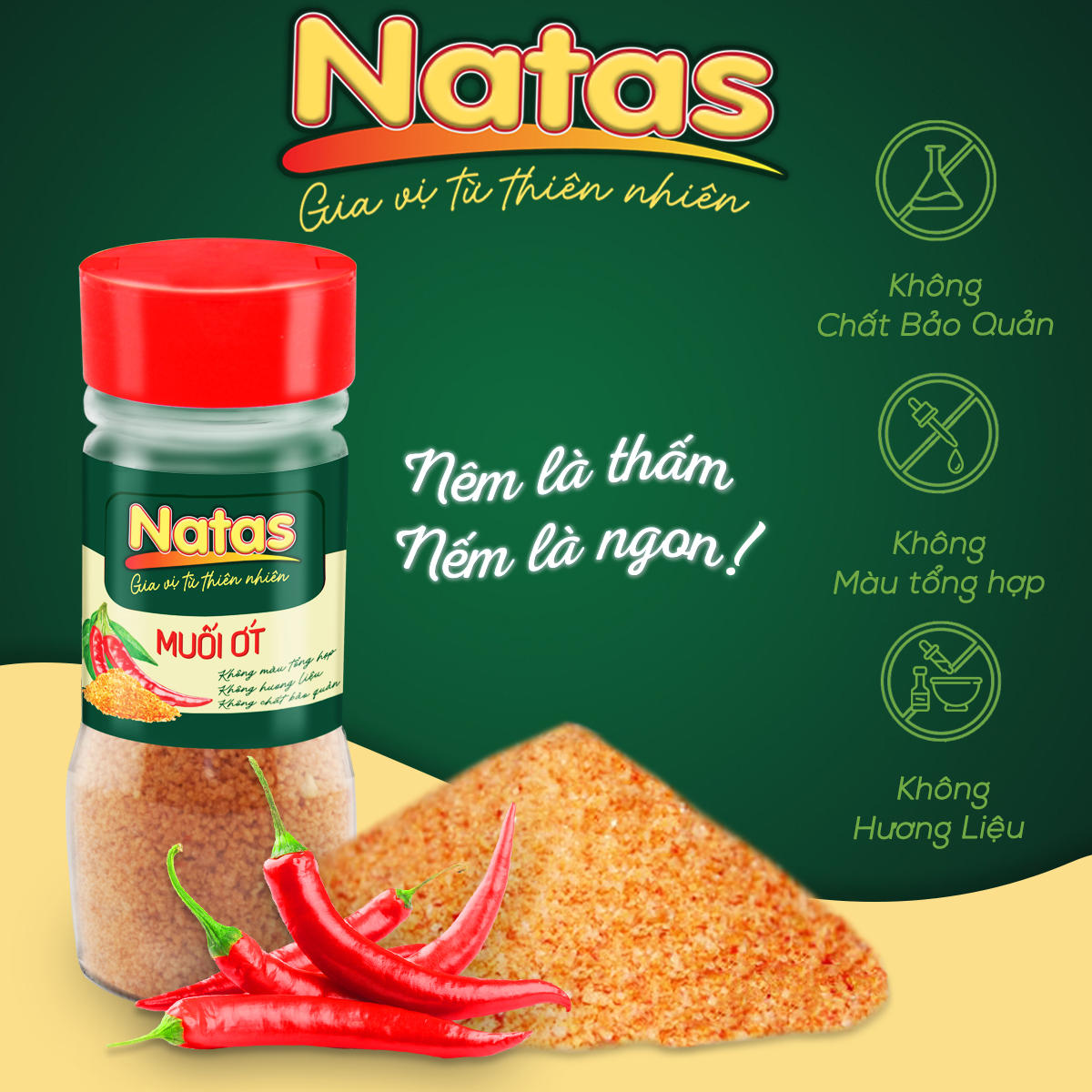 MUỐI ỚT NATAS gia vị đa năng (hũ 90g)