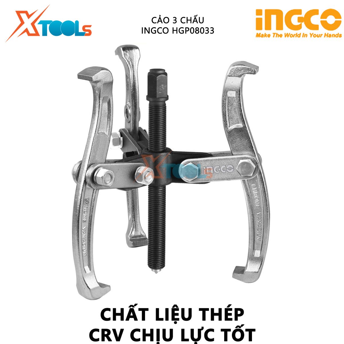 Puller 3 spoke 3 inch ingco HGP08033 | puller size puller 3 "hydraulic puller Max 3000 kg material steel CR-V removable bearings, bearing repair maintenance, Assembly of the machinery, device [genuine] [XTools]