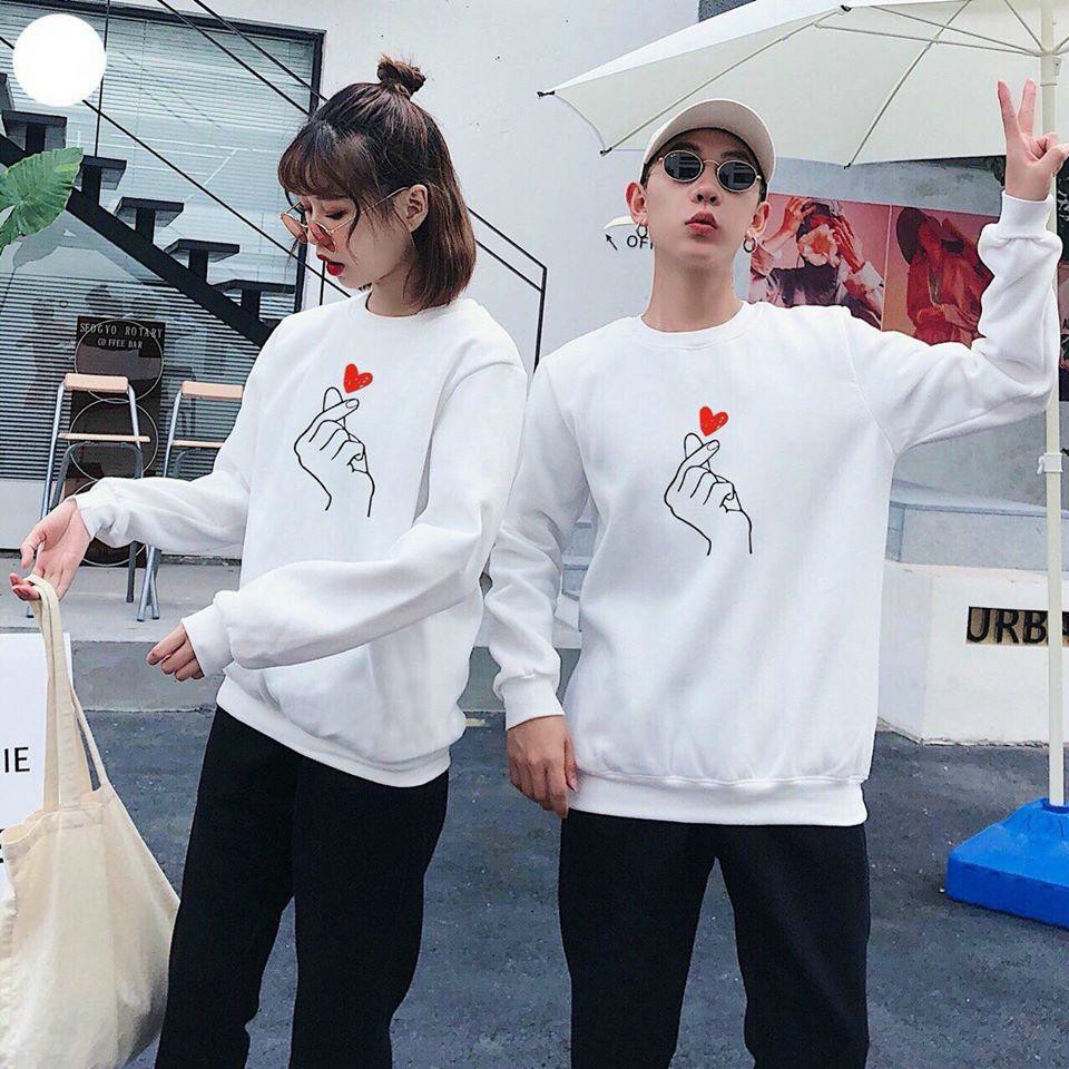 [Áo Nỉ Giá Sỉ]Áo Đôi Nỉ Thu Đông Yêu Thương