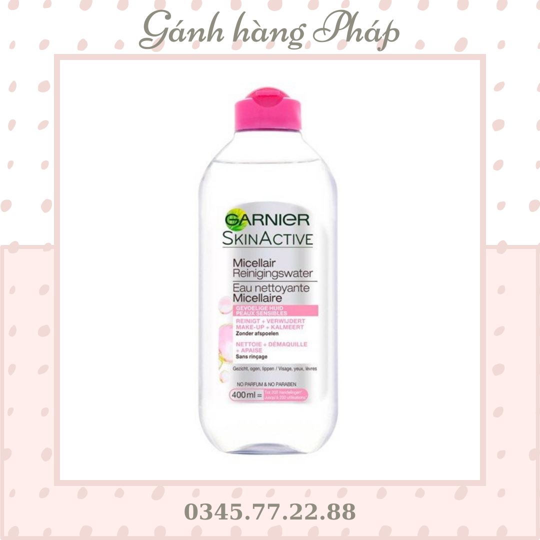 Tẩy trang Garnier Micellar Cleansing Water hồng 400ml