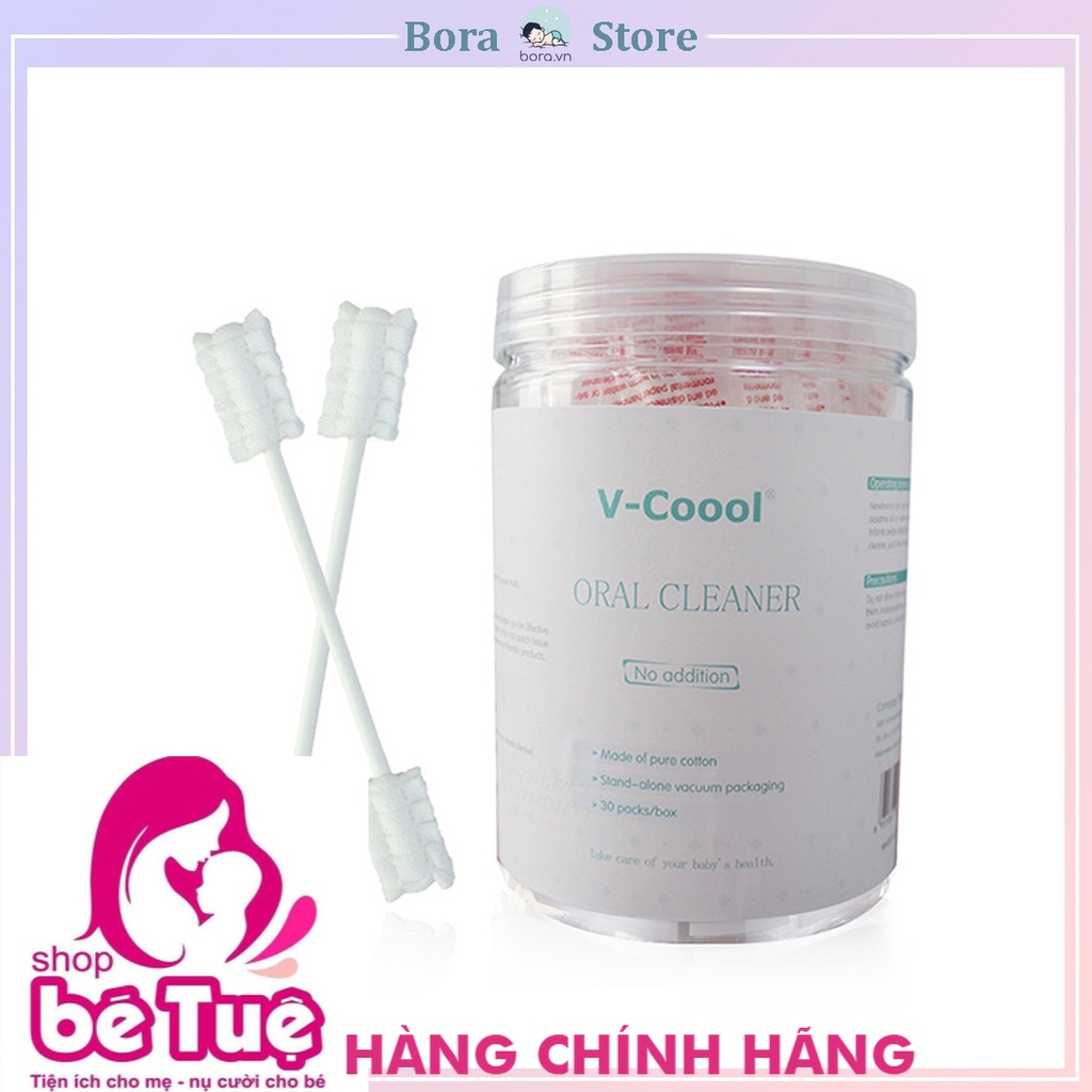 Que tưa lưỡi, rơ lưỡi V-coool, hộp 30 que