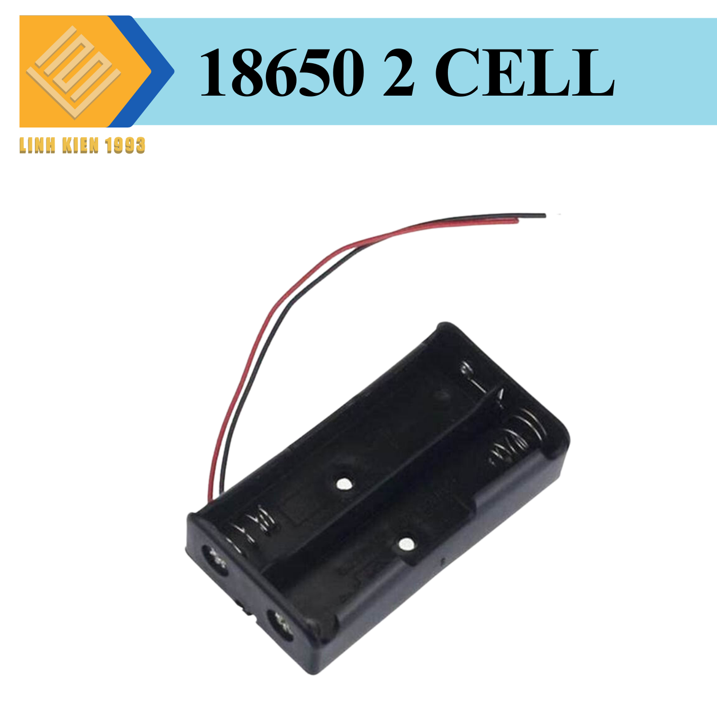 Đế 2 pin 18650 mắt nối tiếp