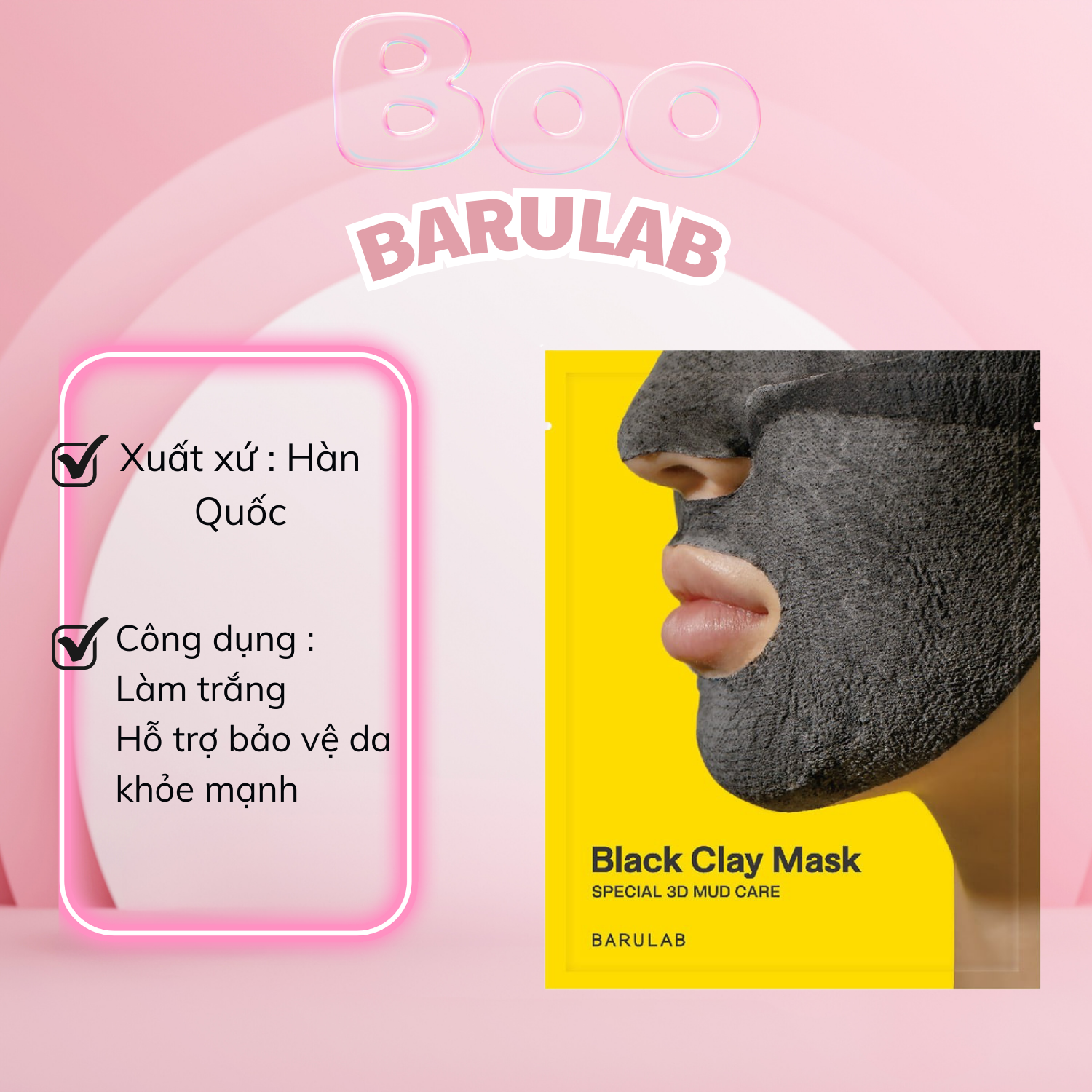 Mặt Nạ Đất Sét Solution Black Clay Mask Barulab