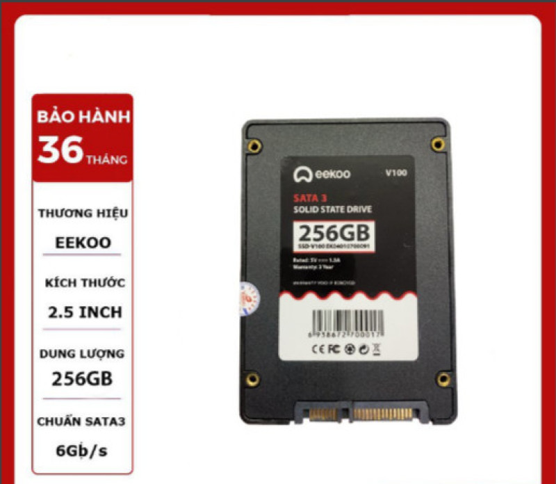 Bảng giá Ổ cứng SSD EEKOO 256 GB V100 MLC 2.5 SATA3 (Bảo hành 36 tháng) Phong Vũ